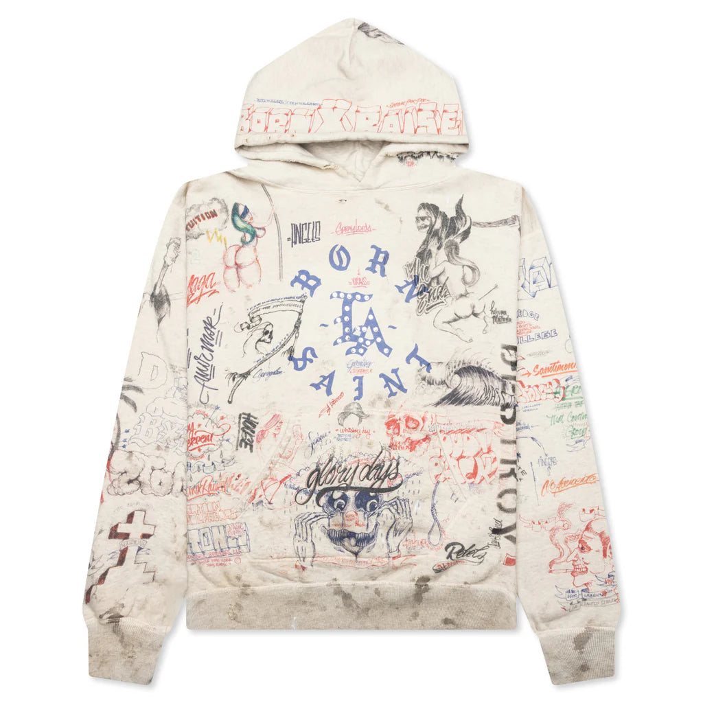 Saint Michael x Born X Raised LA Hoodie Grey