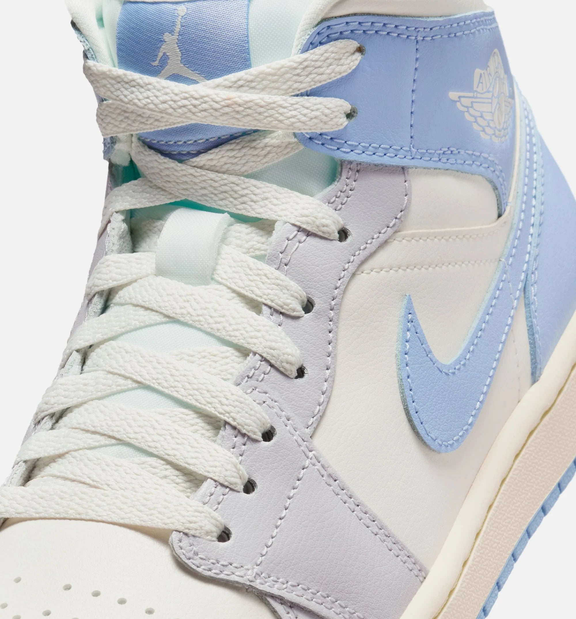 Air Jordan 1 Mid Womens Lifestyle Shoe Psychic Blue Neutral Grey Sail