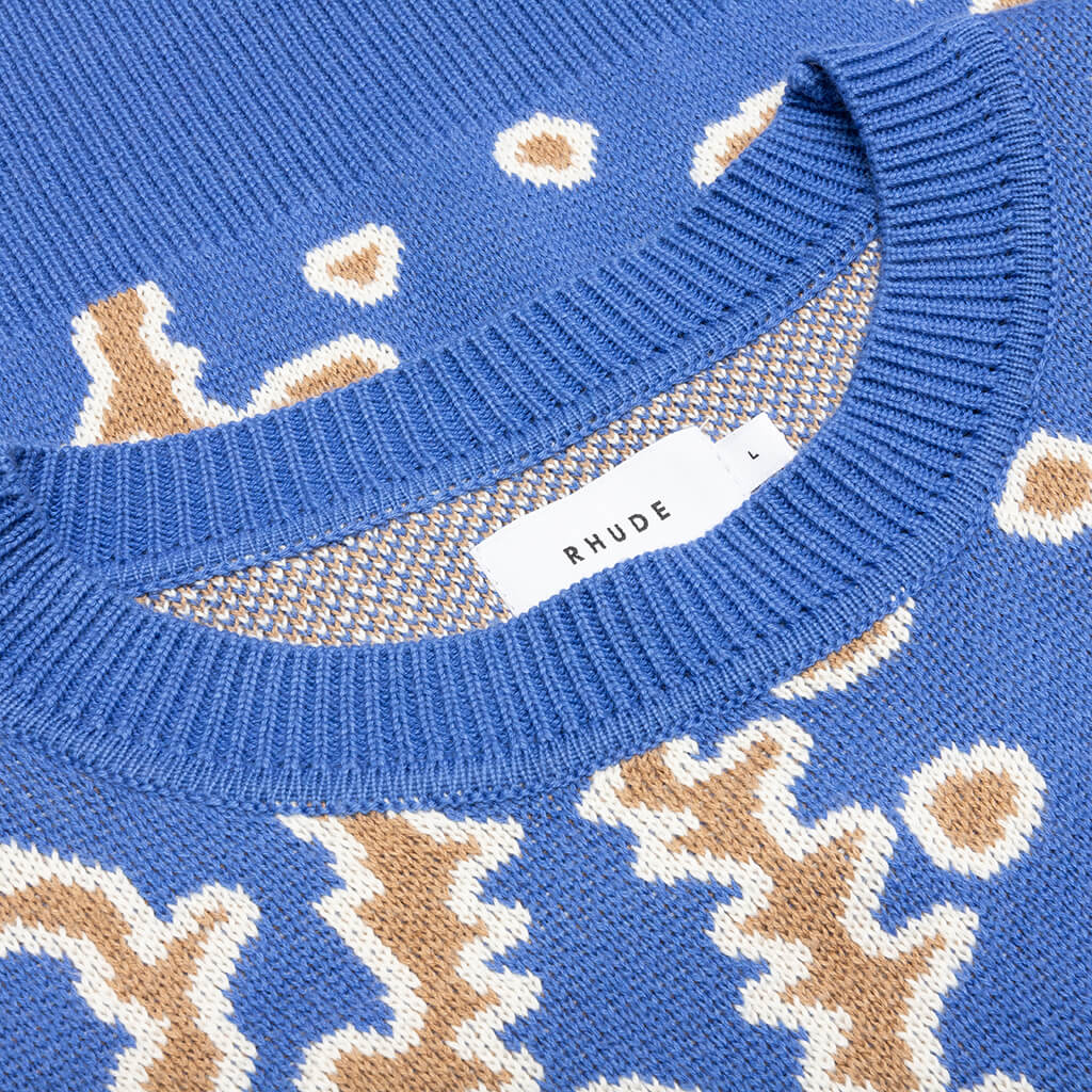 Bandana Knit Crewneck Light Blue