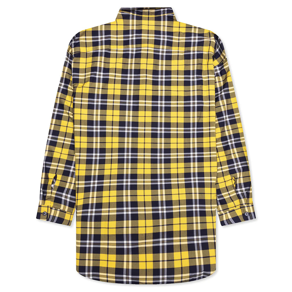 Oversized Asymmetrical Smock Shirt Dark Yellow