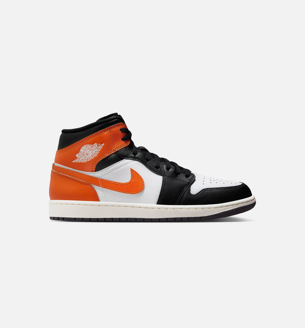 Air Jordan 1 Mid Mens Lifestyle Shoe Starfish White Sail Black