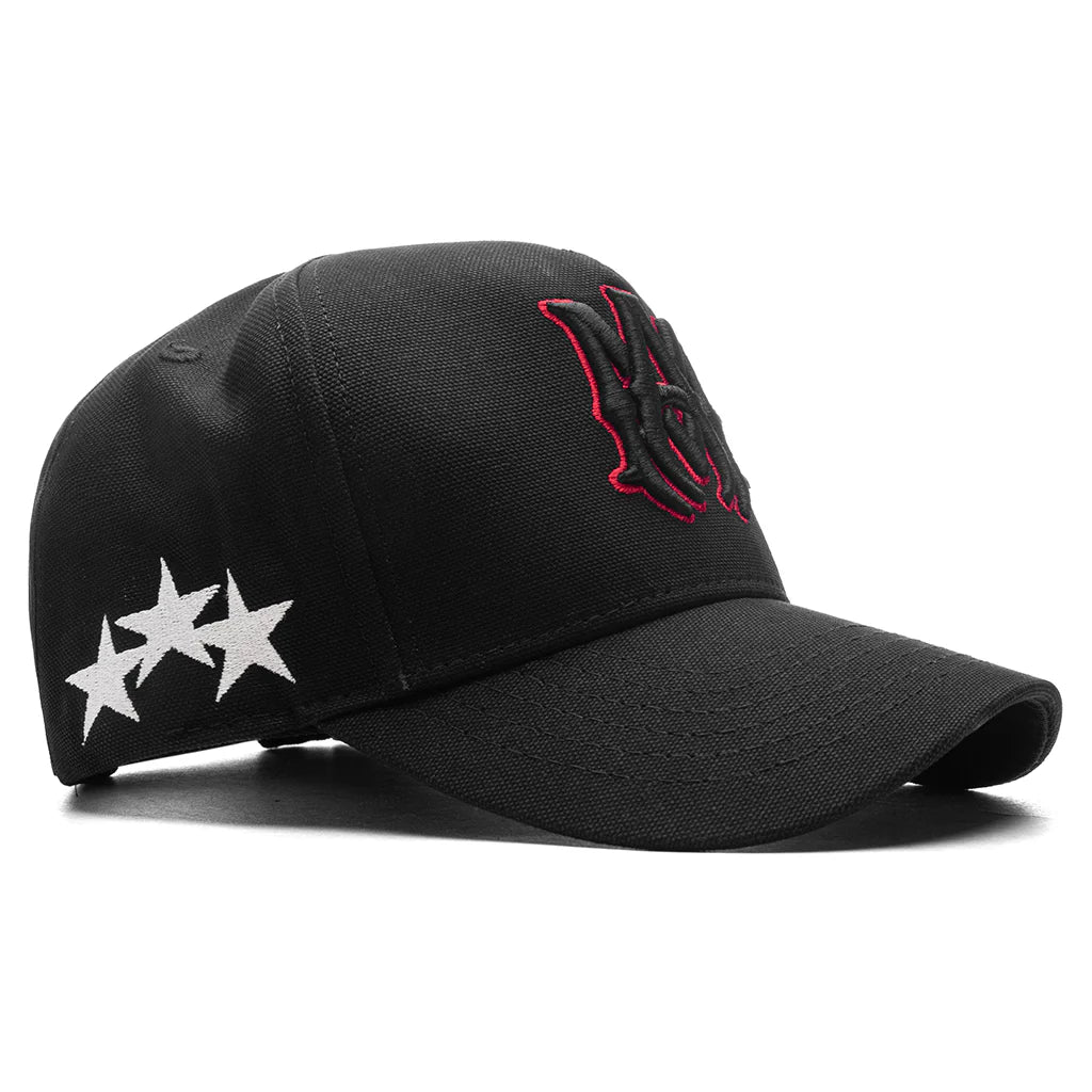 Stars MA Canvas Hat Black Red
