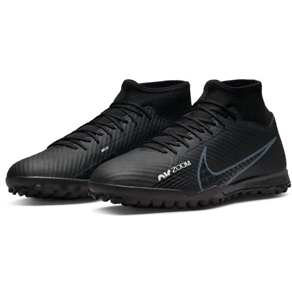 Nike Phantom GT2 Academy DF TF Turf Soccer Cleats Black Smoke Grey White