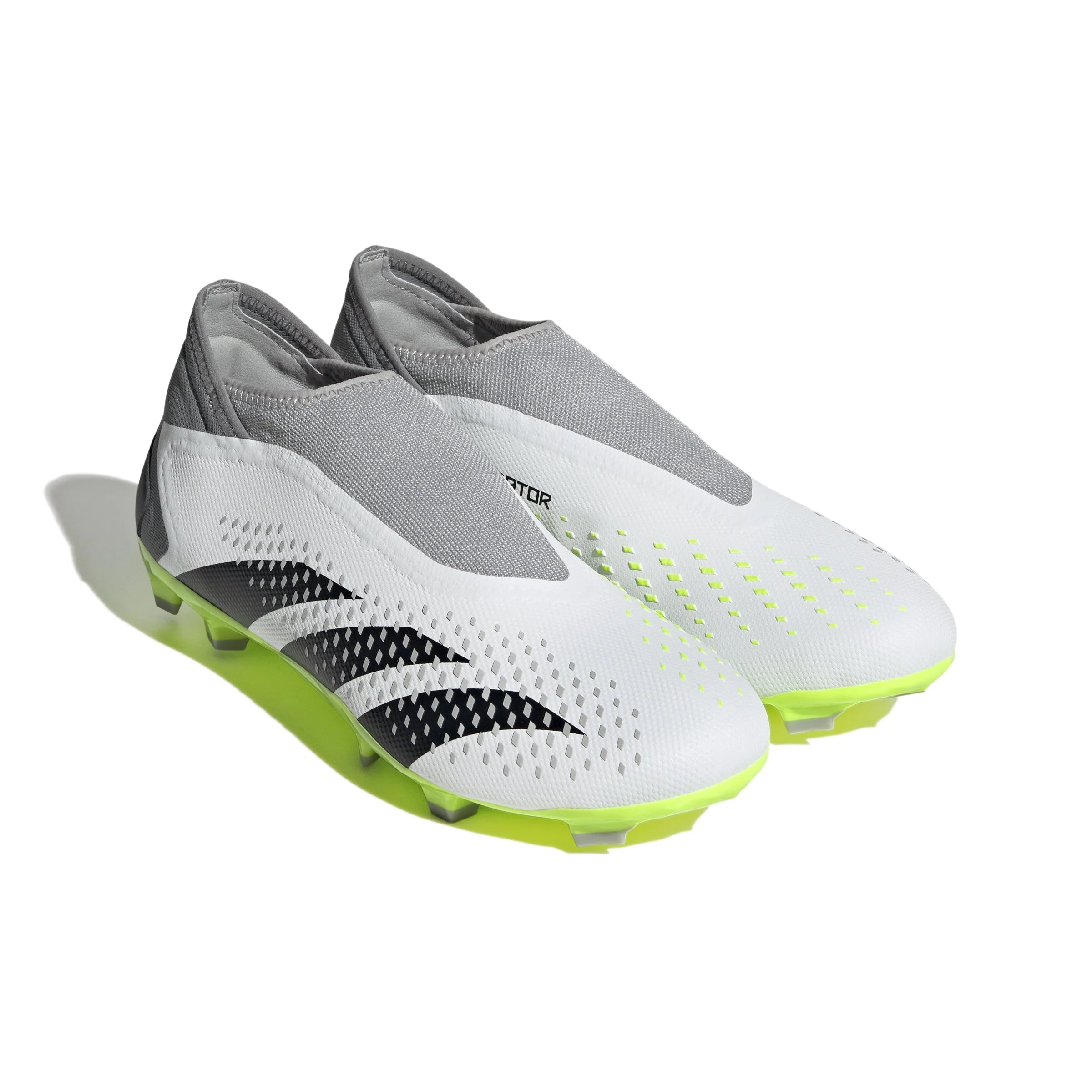 adidas Predator Accuracy3 Laceless FG Firm Ground Soccer Cleats Cloud White Black Lucid Lemon