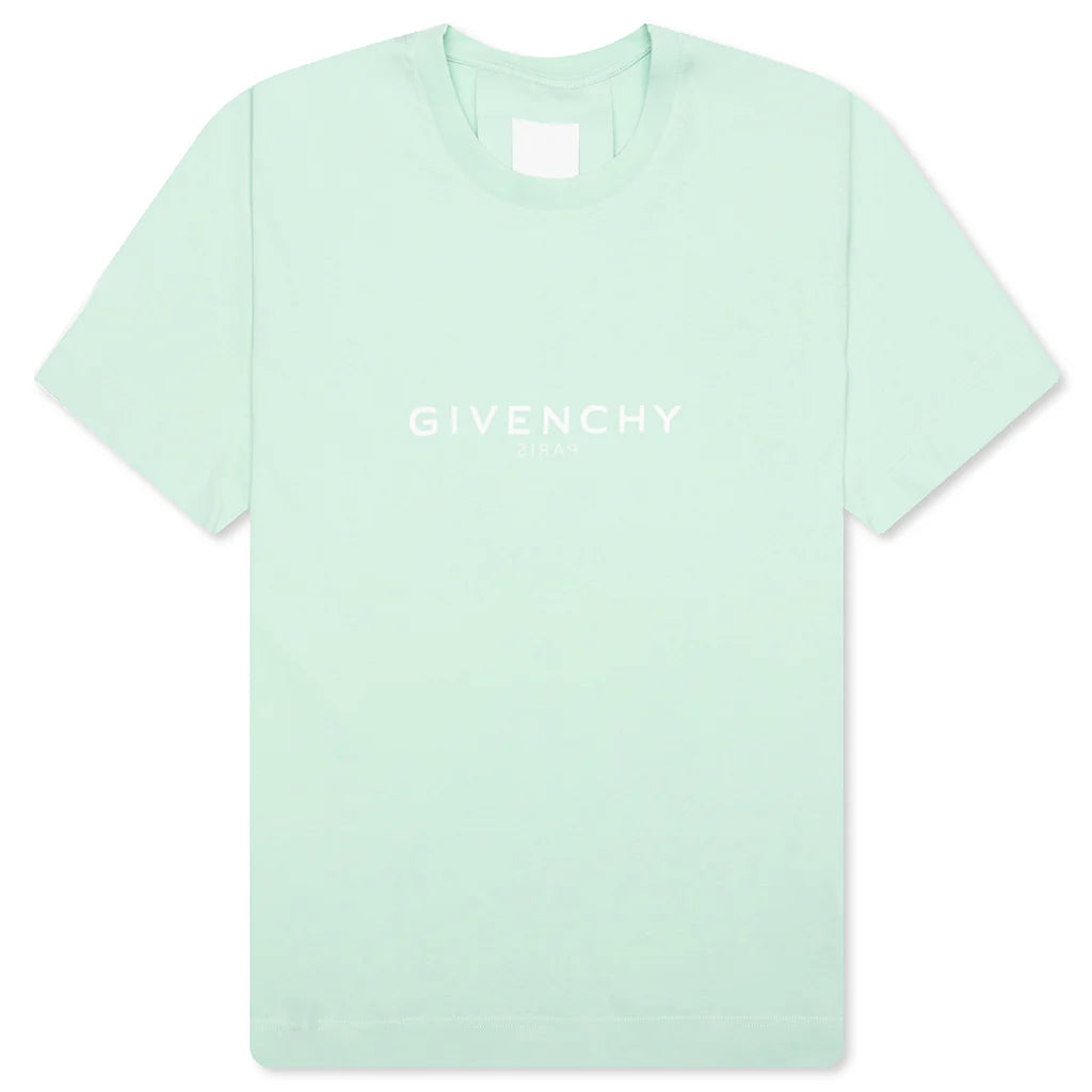 Slim Fit Reverse Print T Shirt Aqua Green