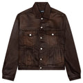 Waxed Denim Trucker Jacket Brown Wash