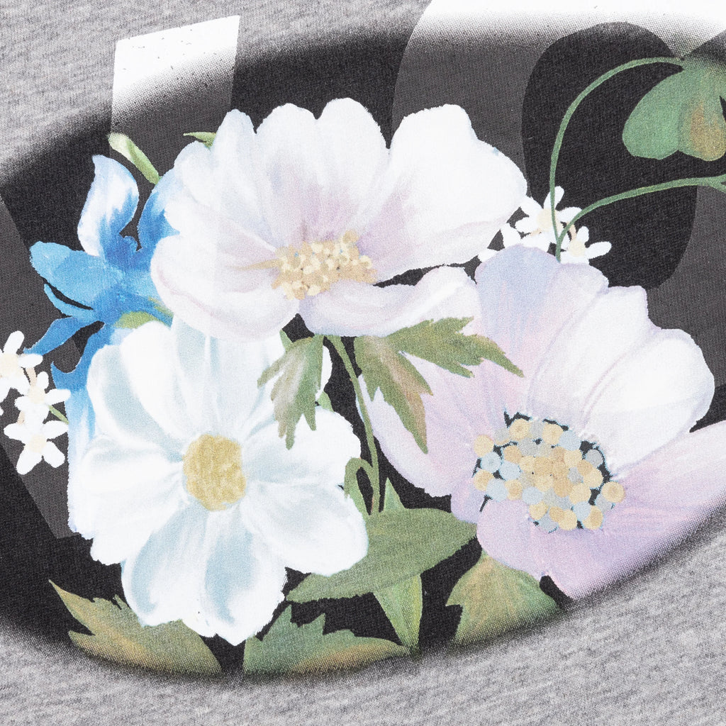 GVCY Floral Printed Crewneck T Shirt Light Grey Melange