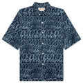 Bleached Echoes Organic Poplin Bowling Shirt Blue Kyanite