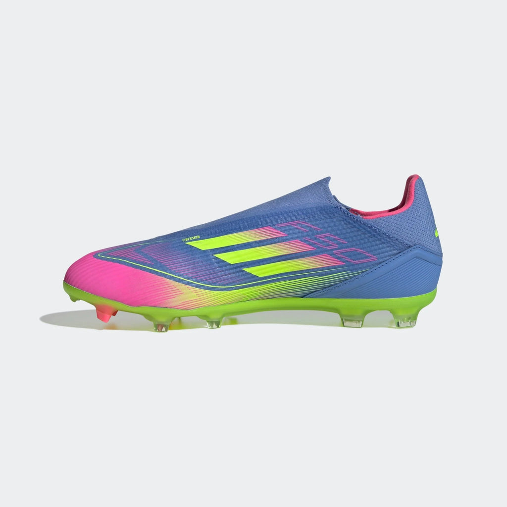 adidas F50 League Laceless Firm Multi Ground Boots Blue Fusion Lucid Lemon Lucid Pink