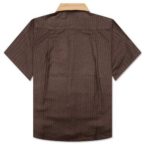 Twill Stripe Mechanic Shirt Brown Tan