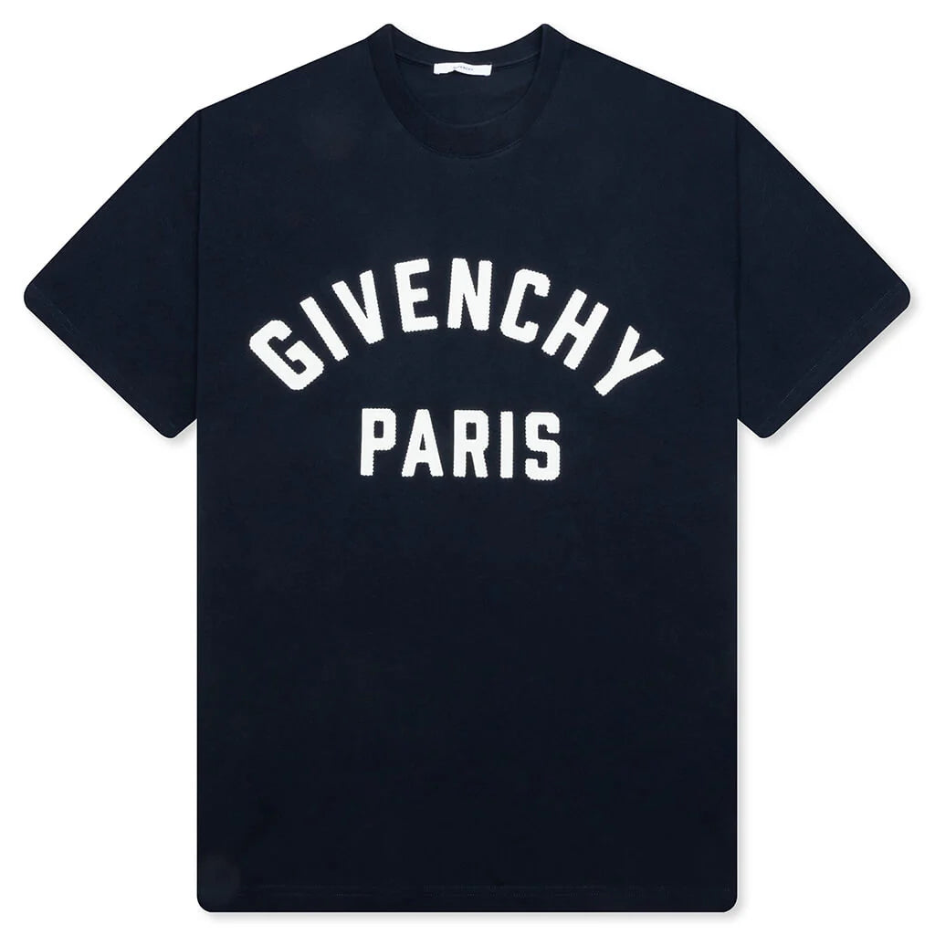 Patch Silk T Shirt Navy White