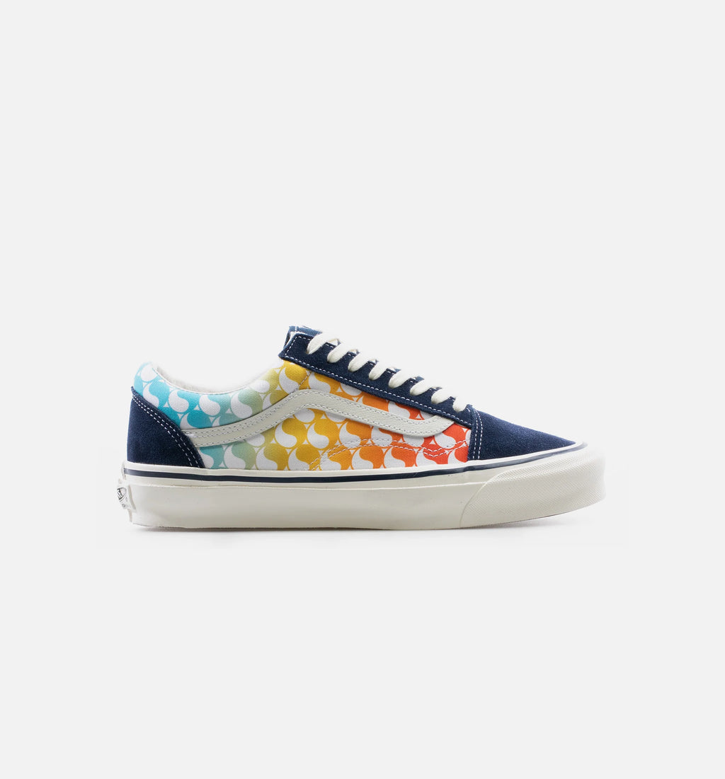 OG Old Skool Free Easy LX Mens Skate Shoe Navy Blue White Orange Yellow Blue