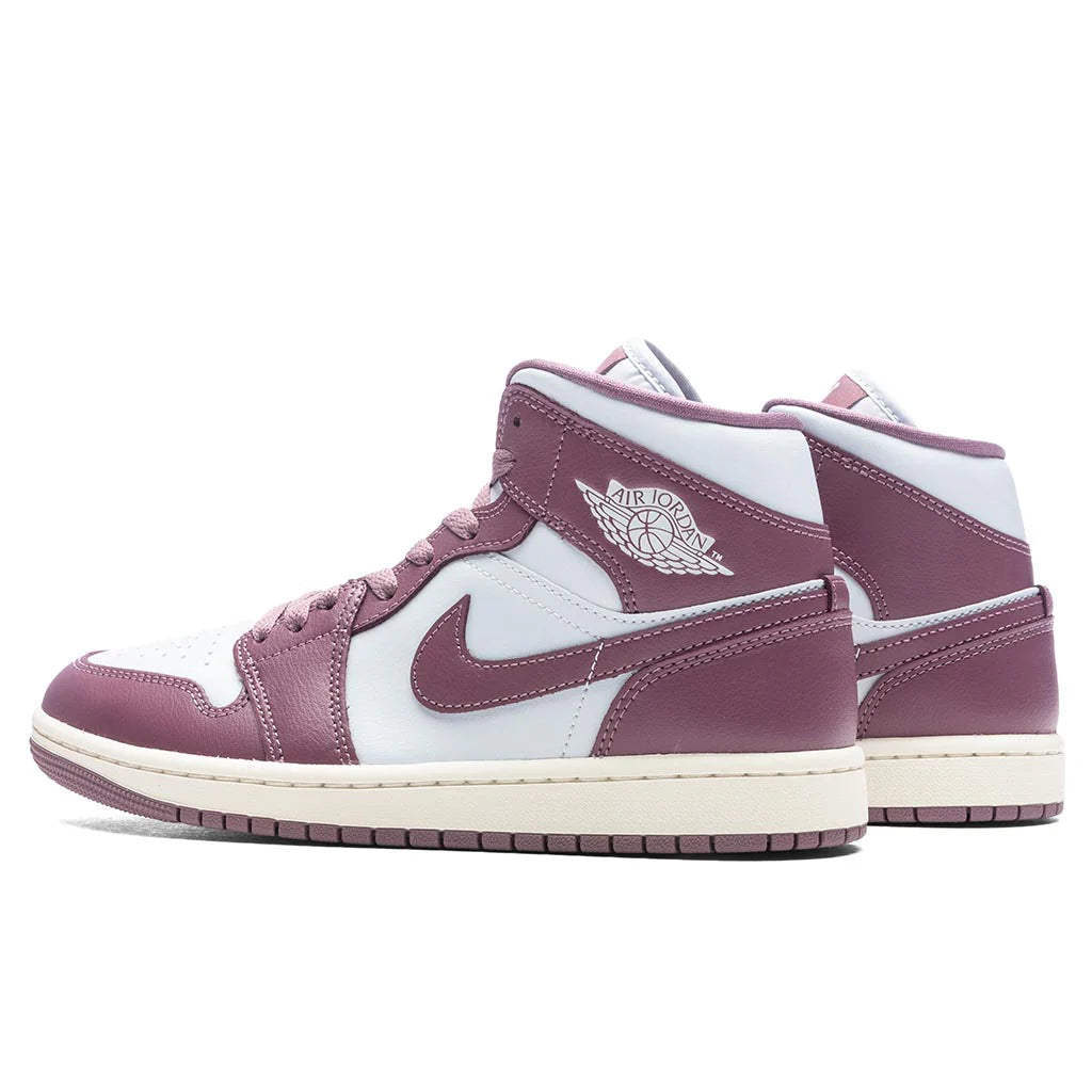Womens Air Jordan 1 Mid Pure Platinum Sky J Mauve Sail
