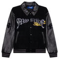 Dragon Embroidered Varsity Jacket Black