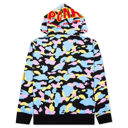 New Multi Camo 2nd Shark Full Zip Hoodie Black