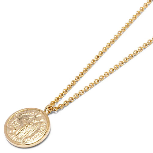 Coin Pendant Angel Gold 925 Sterling Silver