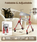 Ultra Light Travel Rollator Walker Foldable Portable Elderly Walking Aid with Storage Bag