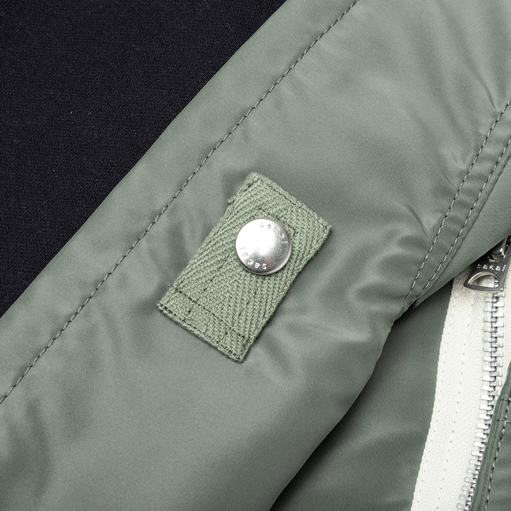 Nylon Twill X Sponge Sweat Hoodie Navy Khaki