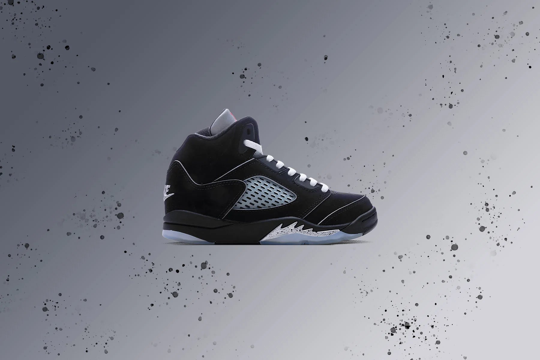Air Jordan 5 Retro OG Black Metallic Reimagined PS Black White Metallic Silver Fire Red