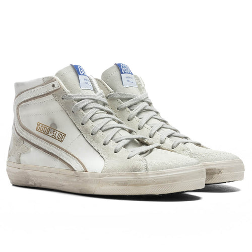 Slide Leather Sneakers White Ice