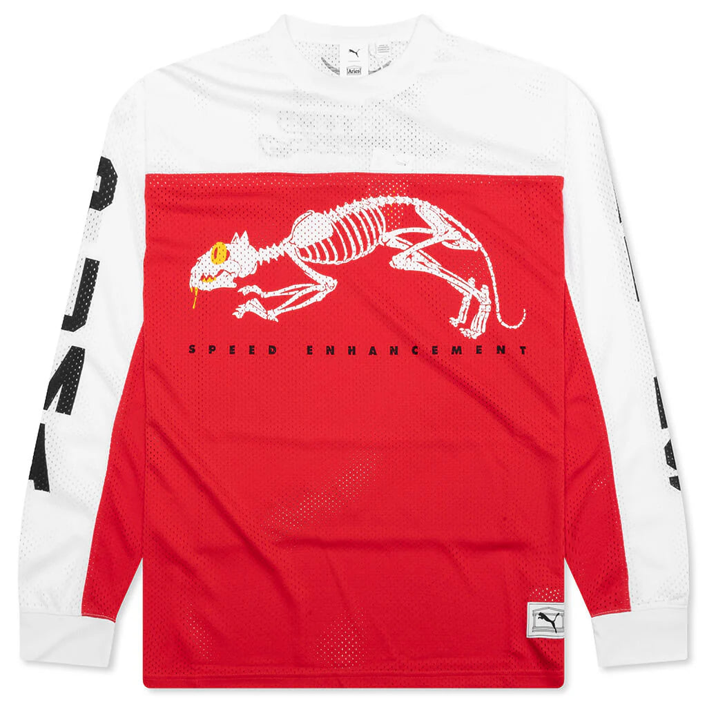 Puma x Aries Mesh Long Sleeve Red