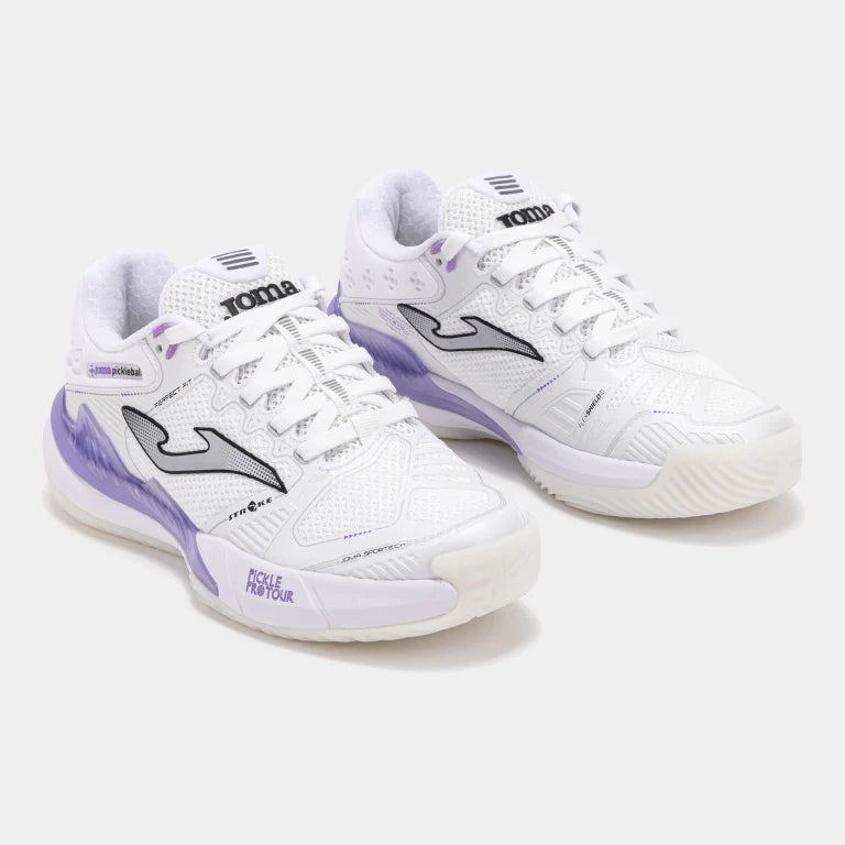 Joma PStroke Womens Pickleball Shoes White Purple