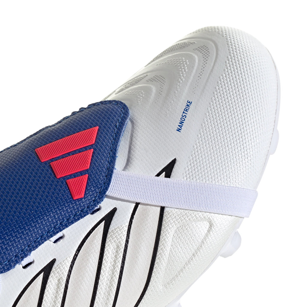 adidas Predator League Fold Over Tongue FG Firm Ground Youth Soccer Cleats White Zero Metallic Blue