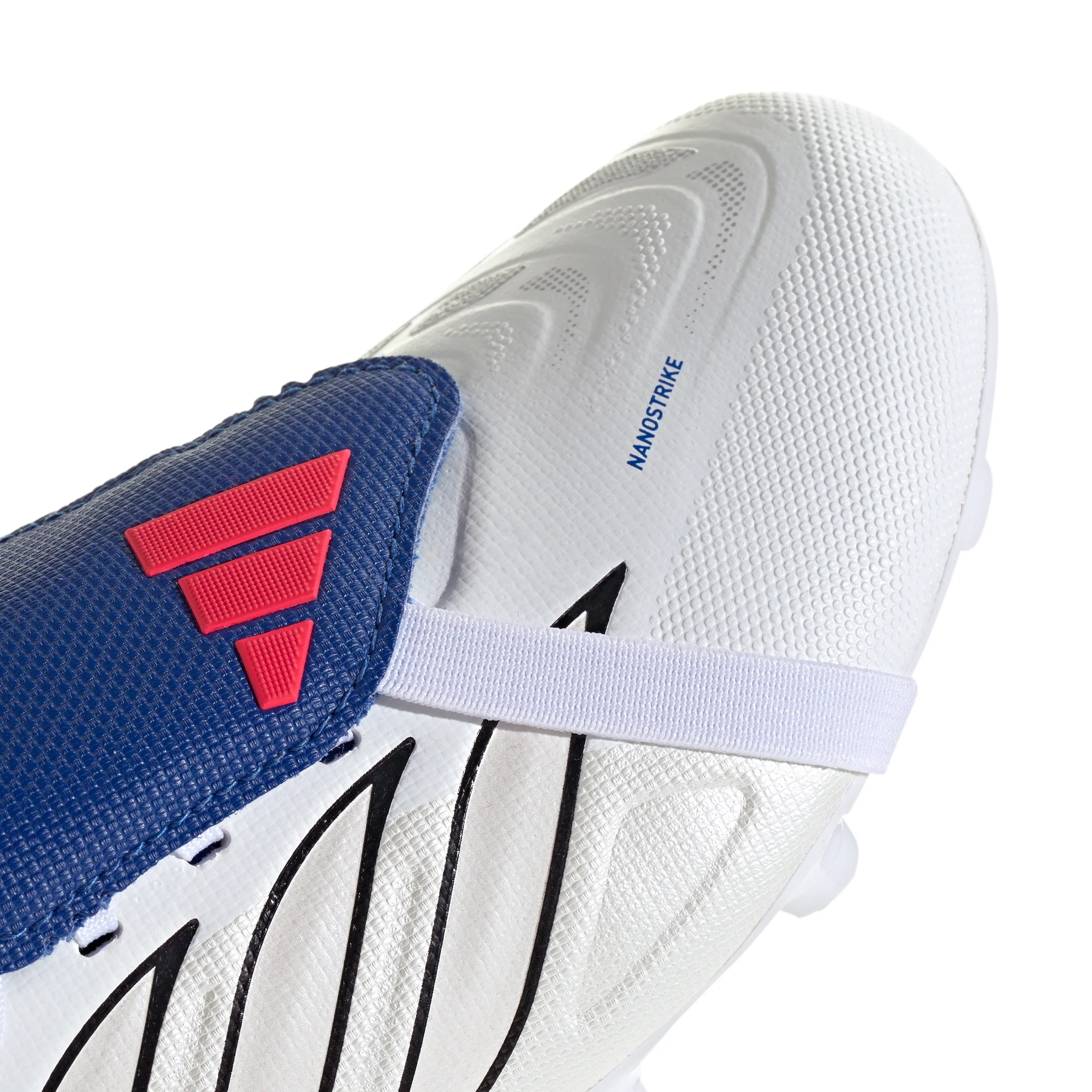 adidas Predator League Fold Over Tongue FG Firm Ground Youth Soccer Cleats White Zero Metallic Blue