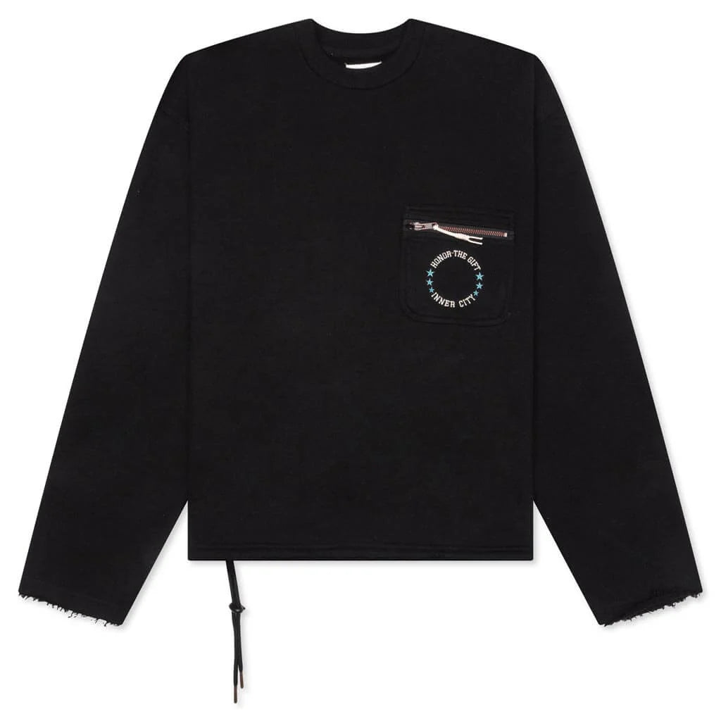 Pocket Pullover Crewneck Black