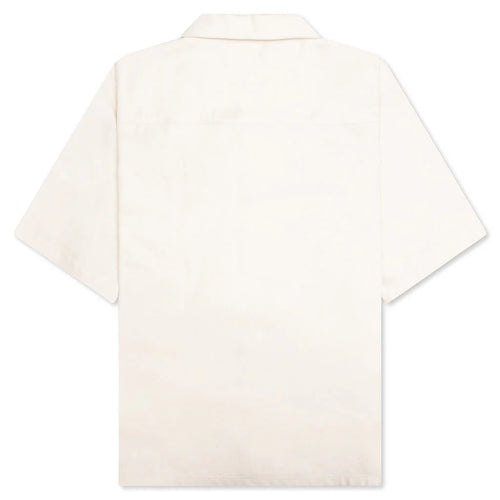 Cream Denim Short Sleeve Shirt with Trunakaroo Plaque Bone