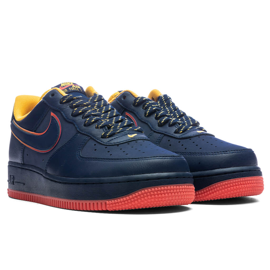 Air Force 1 07 LV8 Retro Lettering Midnight Navy Light Crimson Blue Void University Gold
