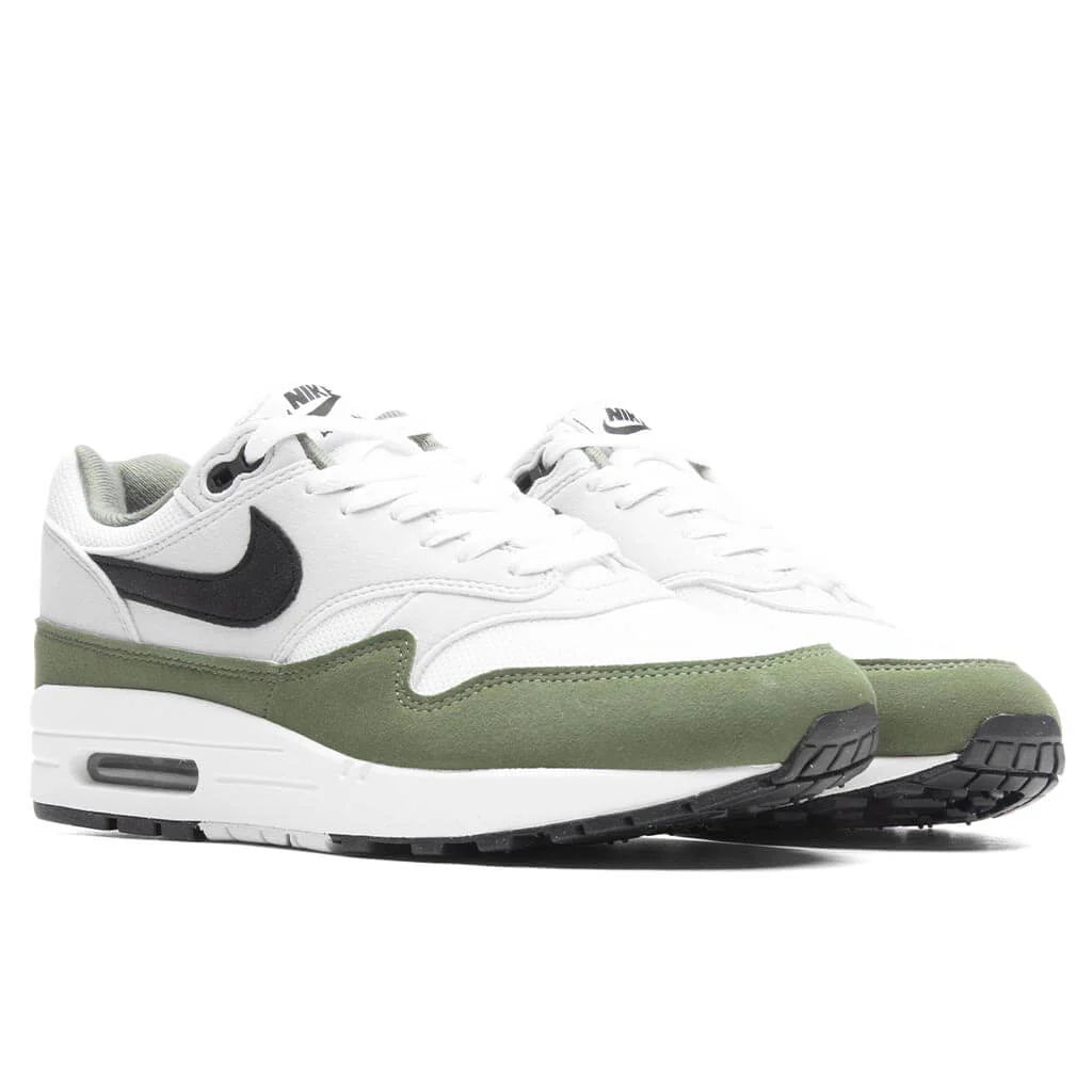 Air Max 1 White Black Medium Olive
