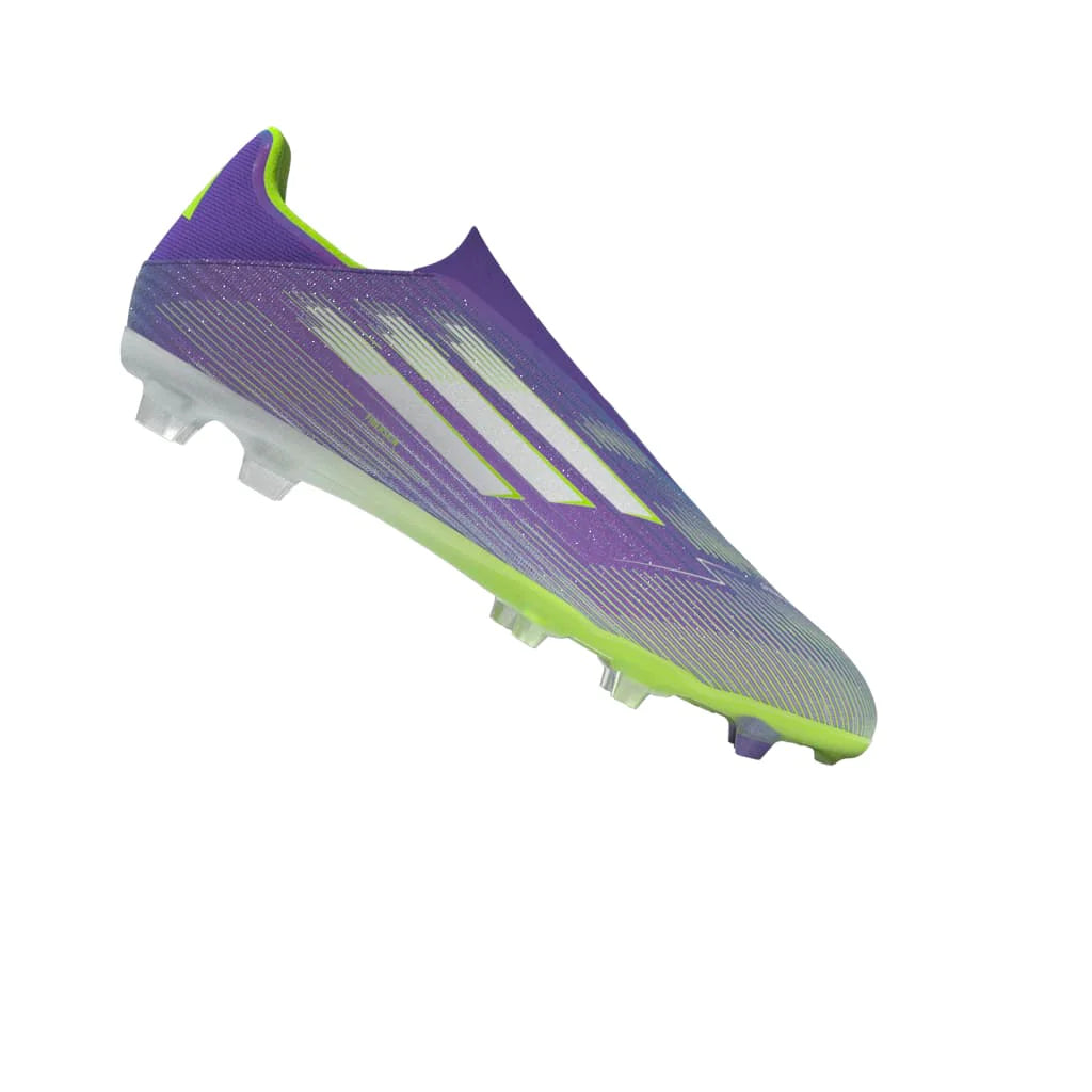 adidas F50 League Laceless FG MG Mens Soccer Cleats Purple White Lemon
