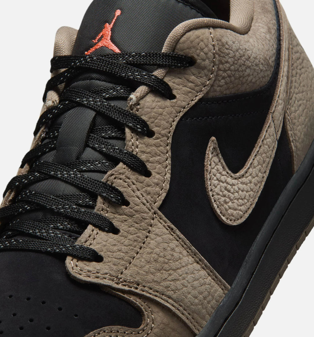 Air Jordan 1 Low SE Mens Lifestyle Shoe Black Olive Grey Light Wild Mango
