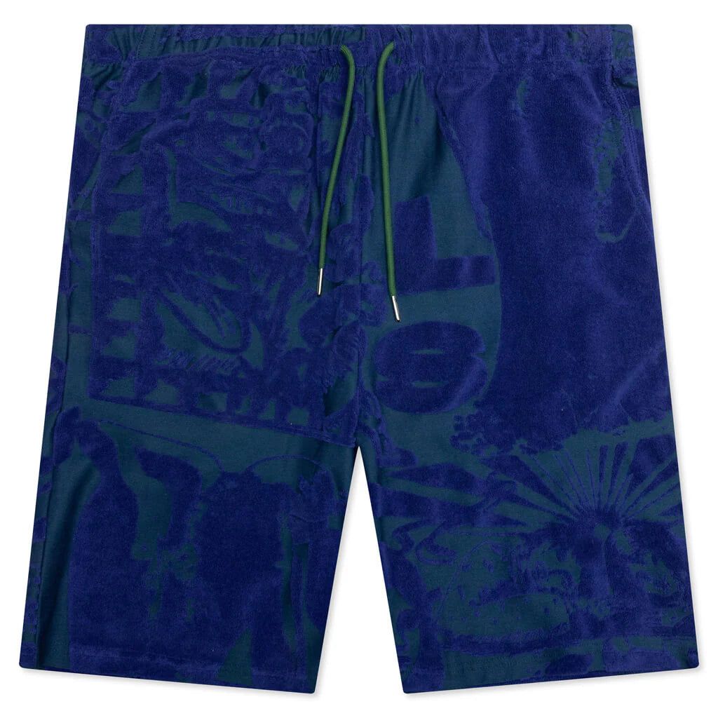 Terry Towelling Short Blue Green