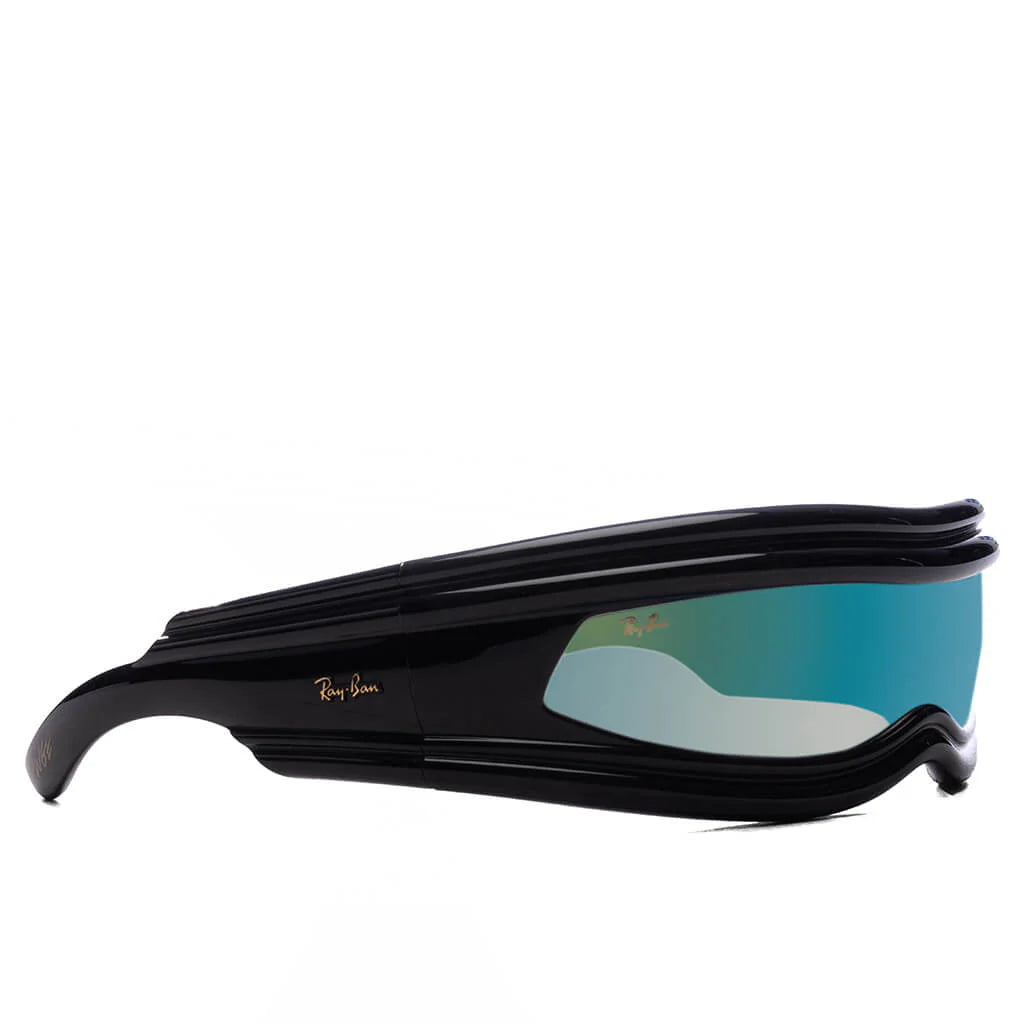 Ray Ban x AAP Rocky Ultra Wrap 001 Black Light Grey Mirror Blue