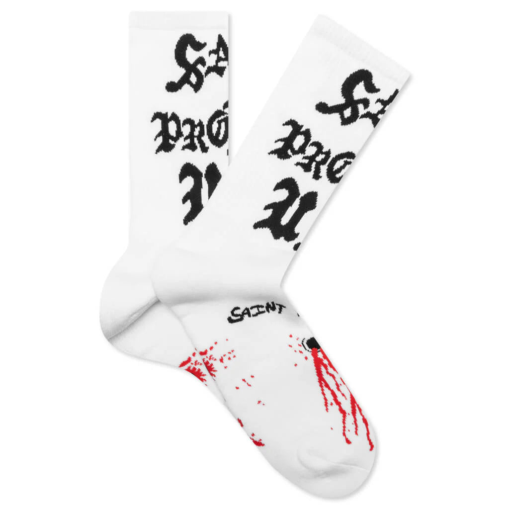 Saint Protect Socks White