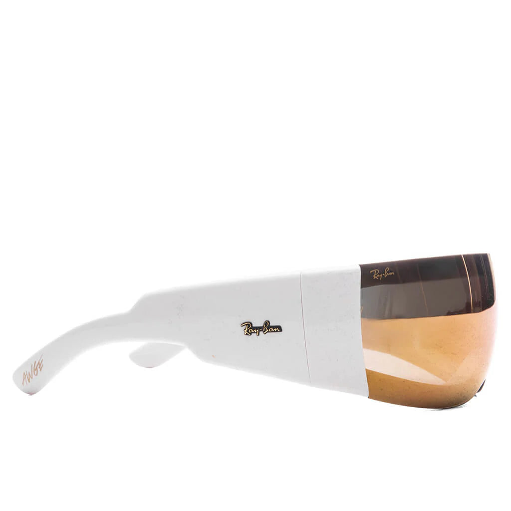 Ray Ban x AAP Rocky Ultra Wrap 002 White Brown Mirror Gold