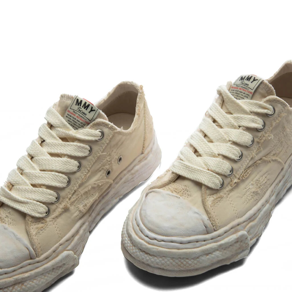 Peterson 23 Low OG Sole Ripped Over Dyed Canvas White