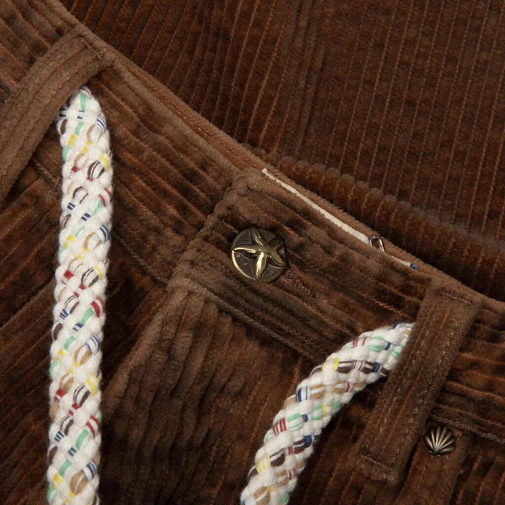 Patchwork Corduroy Shorts Brown