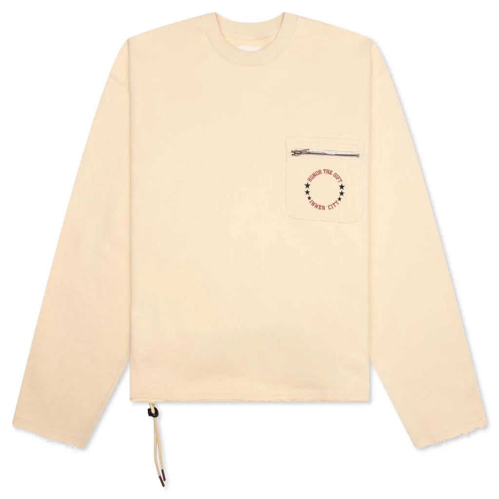 Pocket Pullover Crewneck Bone