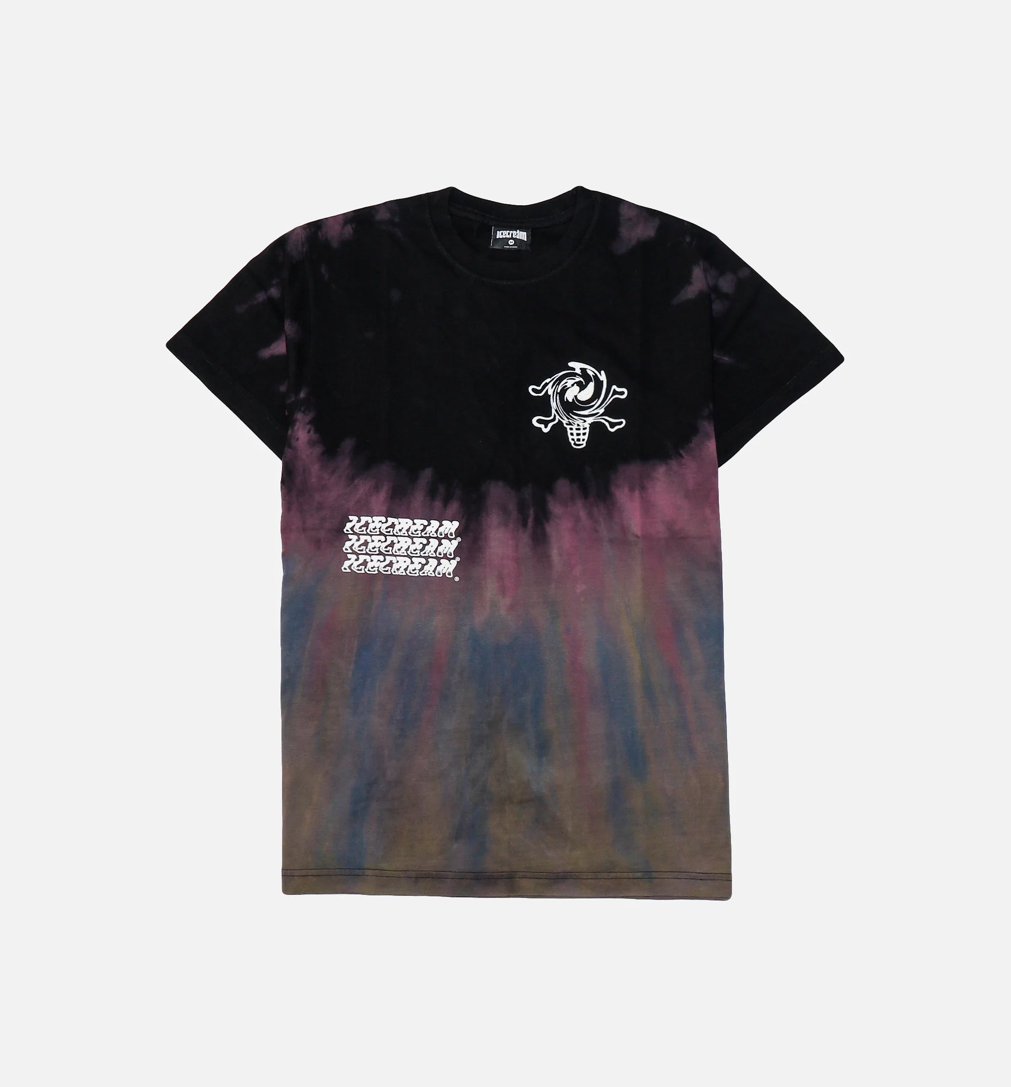 Higher Short Sleeve Knit Tie Dye Mens T Shirt Black Multi