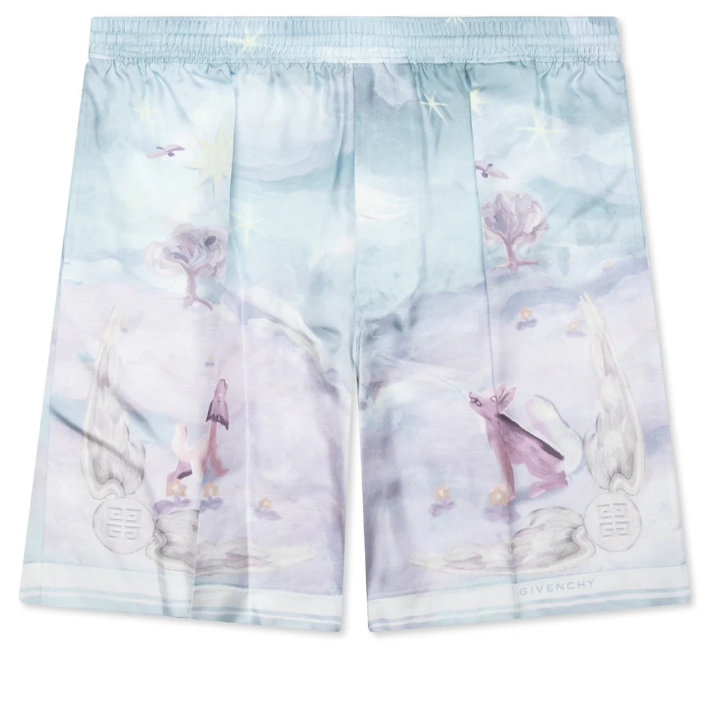 Printed Bermuda Silk Shorts Multicolored