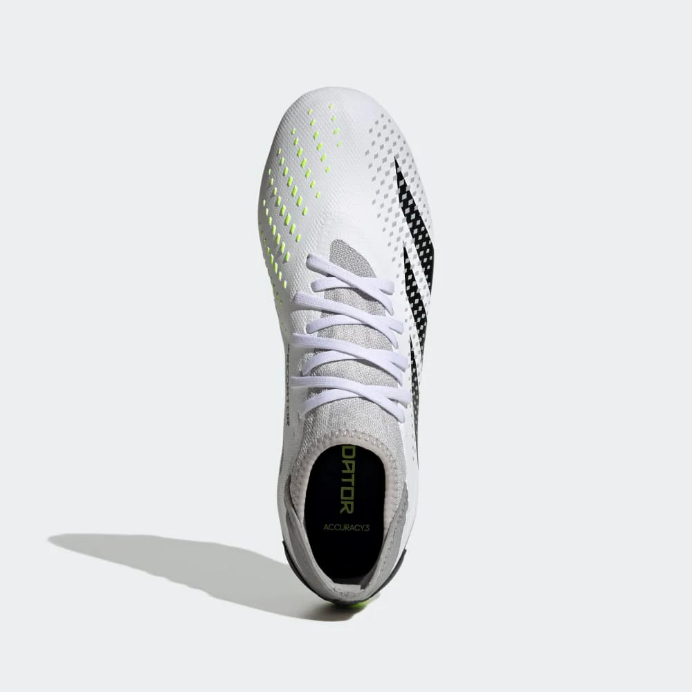 adidas Predator Accuracy3 FG Firm Ground Soccer Cleats White Black Lucid Lemon