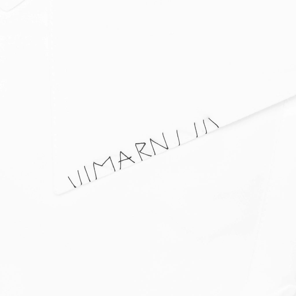 Poplin Bowling Shirt with Dante Patch Lily White