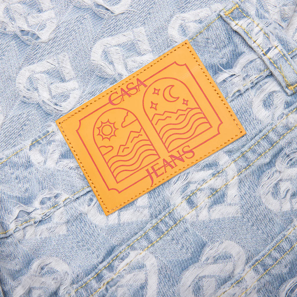 Jacquard Denim Jeans Washed Indigo