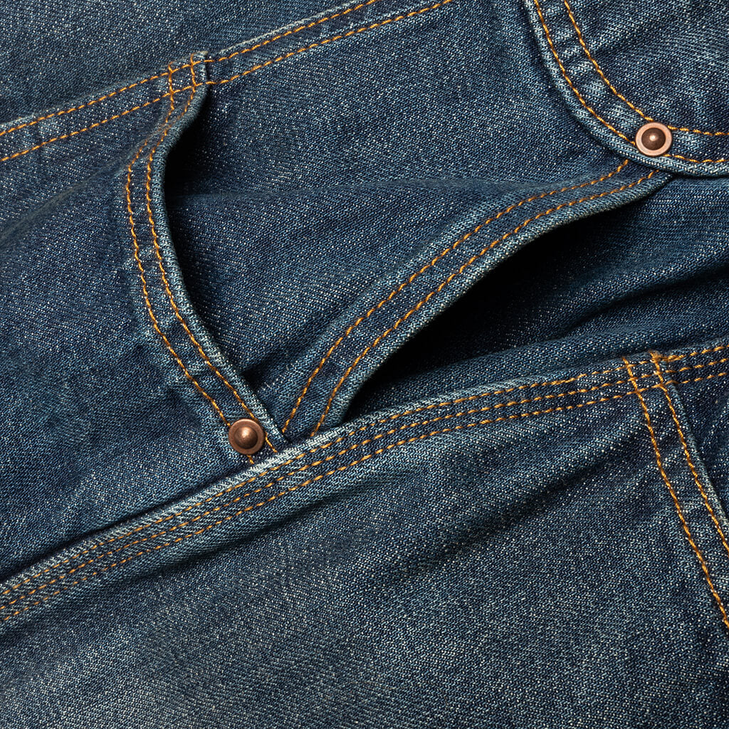 Wide Leg Denim Pants Blue Wash