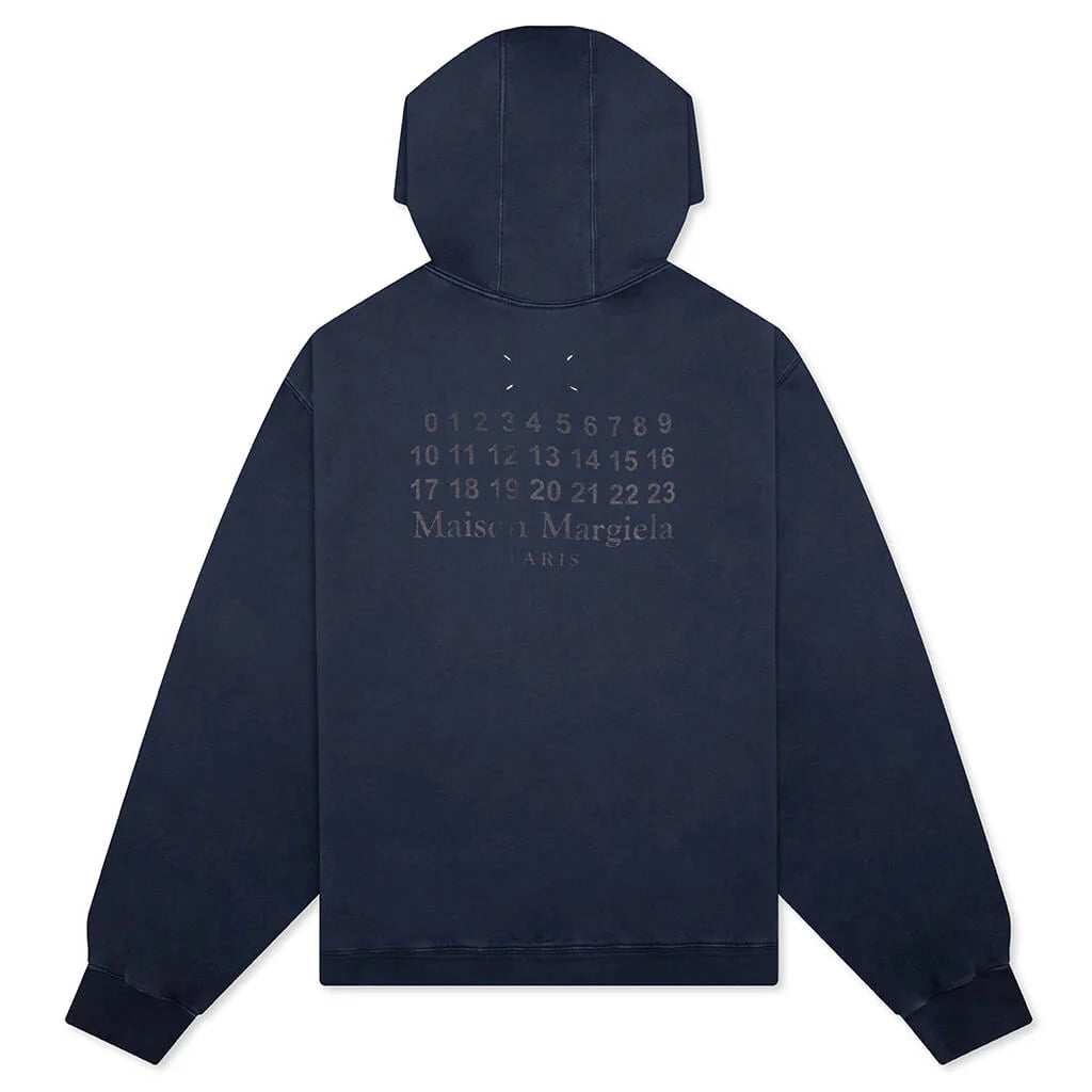 Zip Up Sweat Hoodie Vintage Blue
