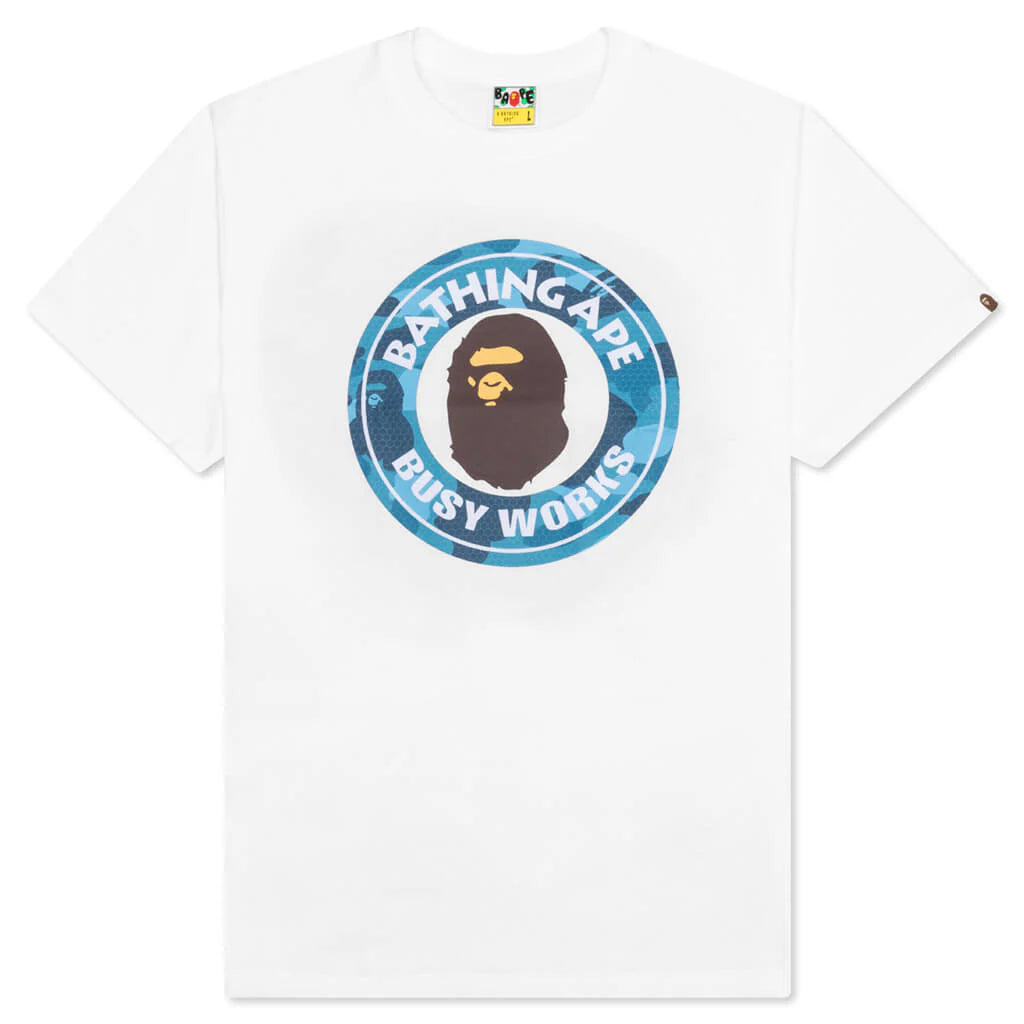 Honeycomb Camo Busy Works Tee White Blue