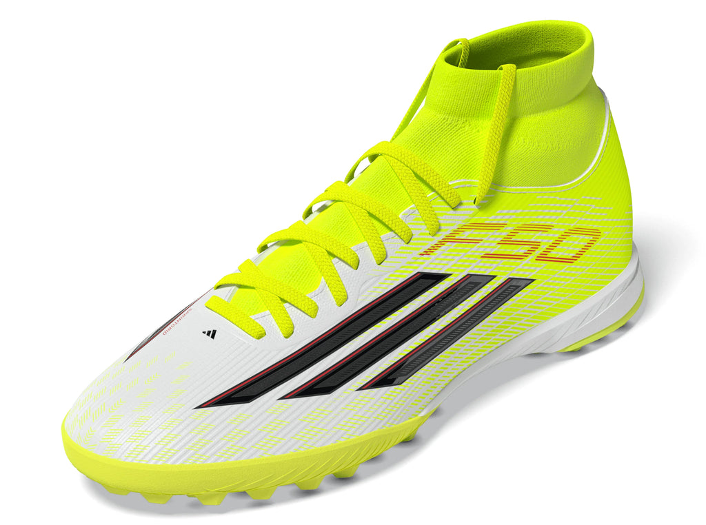adidas F50 League Mid Cut TF Turf Mens Soccer Cleats Yellow Black Red
